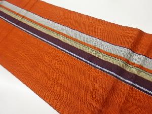 本場筑前博多縞模様織出しリバーシブル全通袋帯